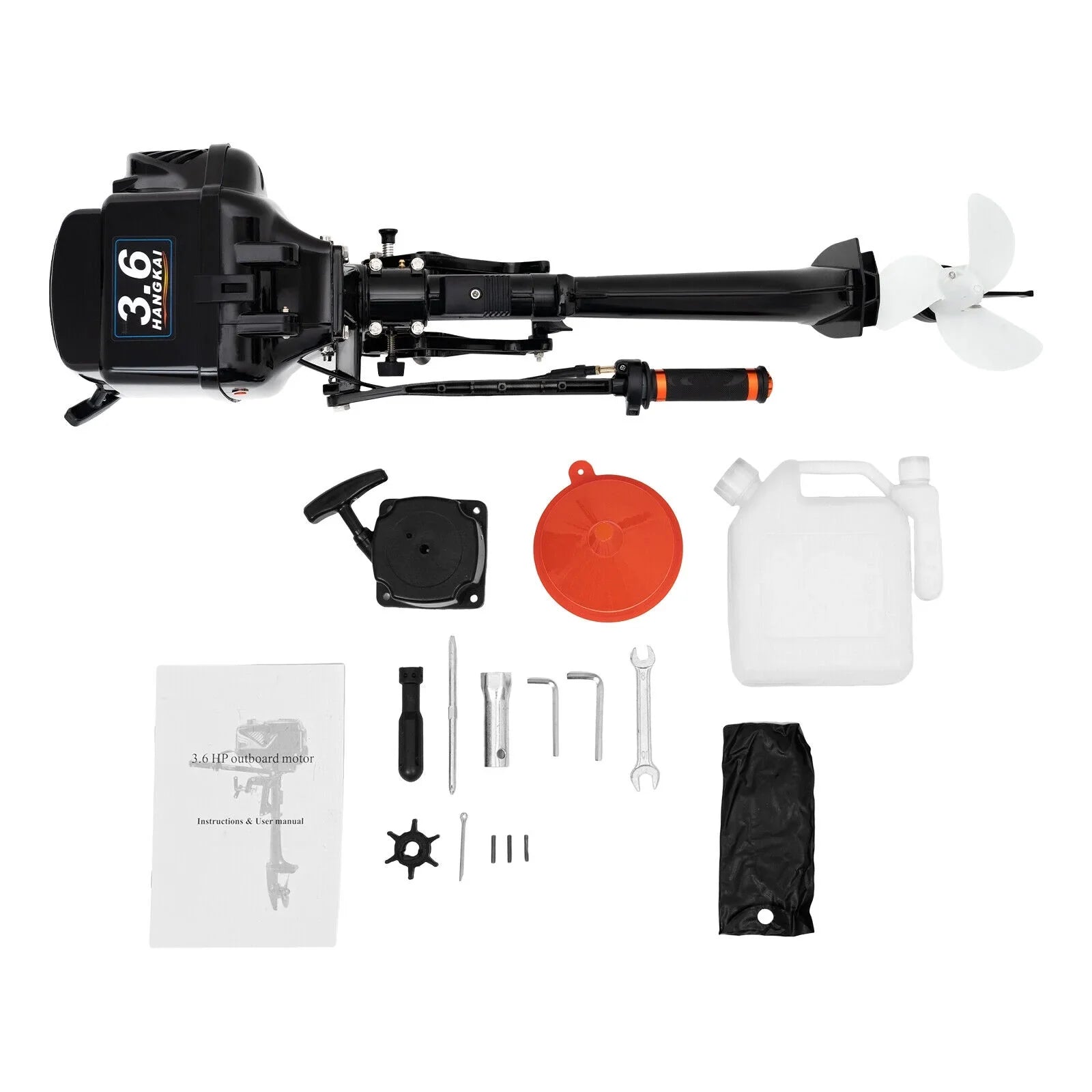 2 Stroke 3.6  Outboard Motor Fishing Boat Engine Water Cooling  Outboard Boat Motor 90cm/35.4in