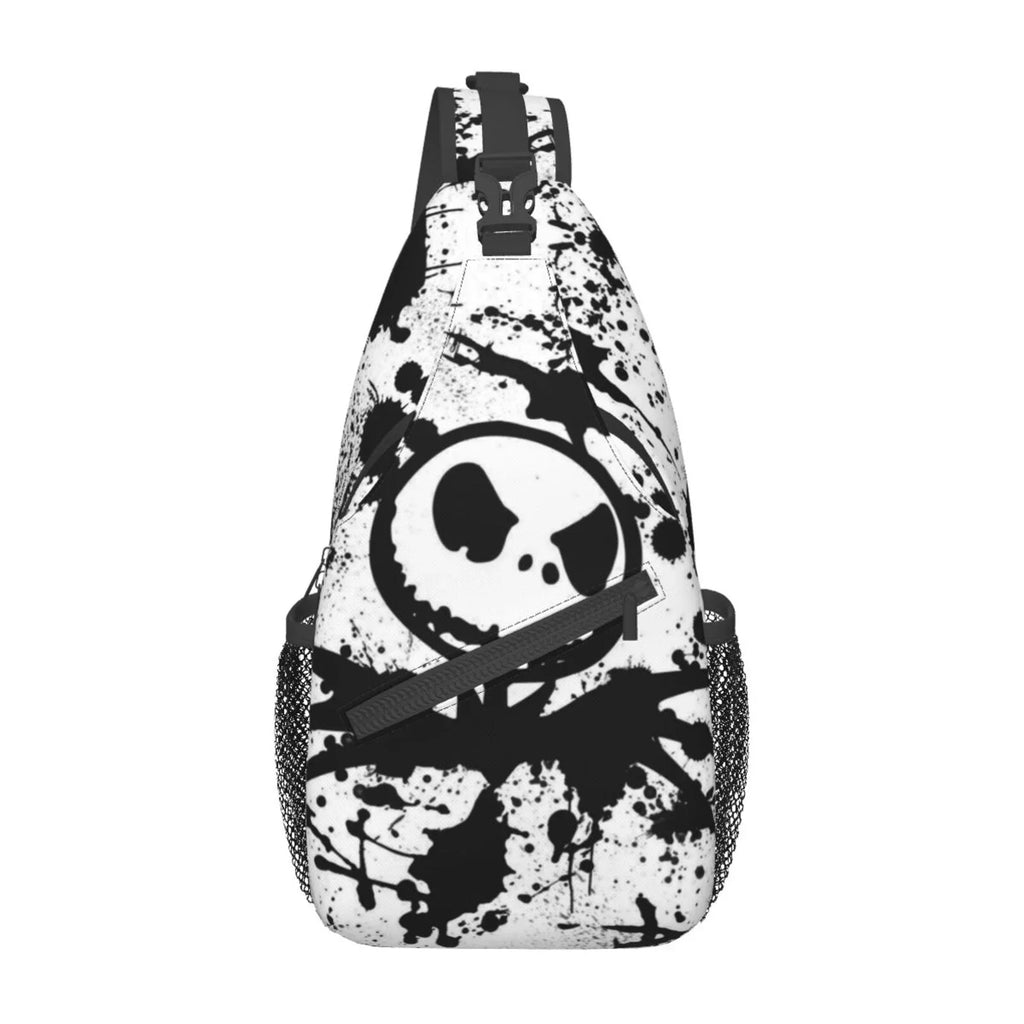 The Nightmare Before Christmas Jack Skellington Chest Bags Crossbody Sling Backpack Unisex Travel Hiking Daypack Shoulder Bag Gifts For Women Men
