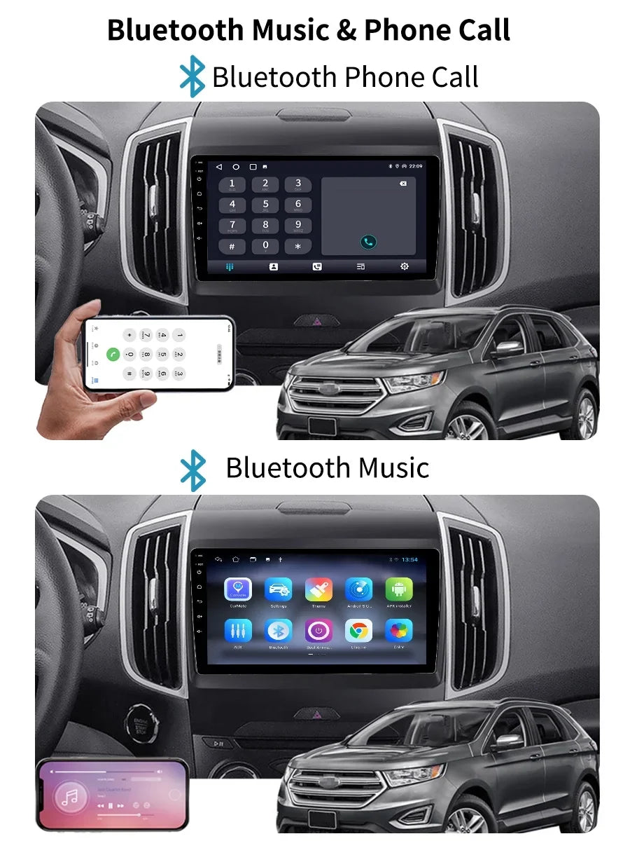 Bluetoth Car Stereo Radio For Ford Edge 2 2015 - 2018 Android Screen Multimedia With Android Auto Carplay  Navigation