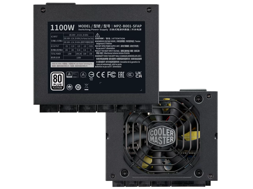Cooler Master   Platinum Fully Modular, Fully .0, 1100W , 80+ Platinum Efficiency,  Bracket Included,  Form Factor (---)