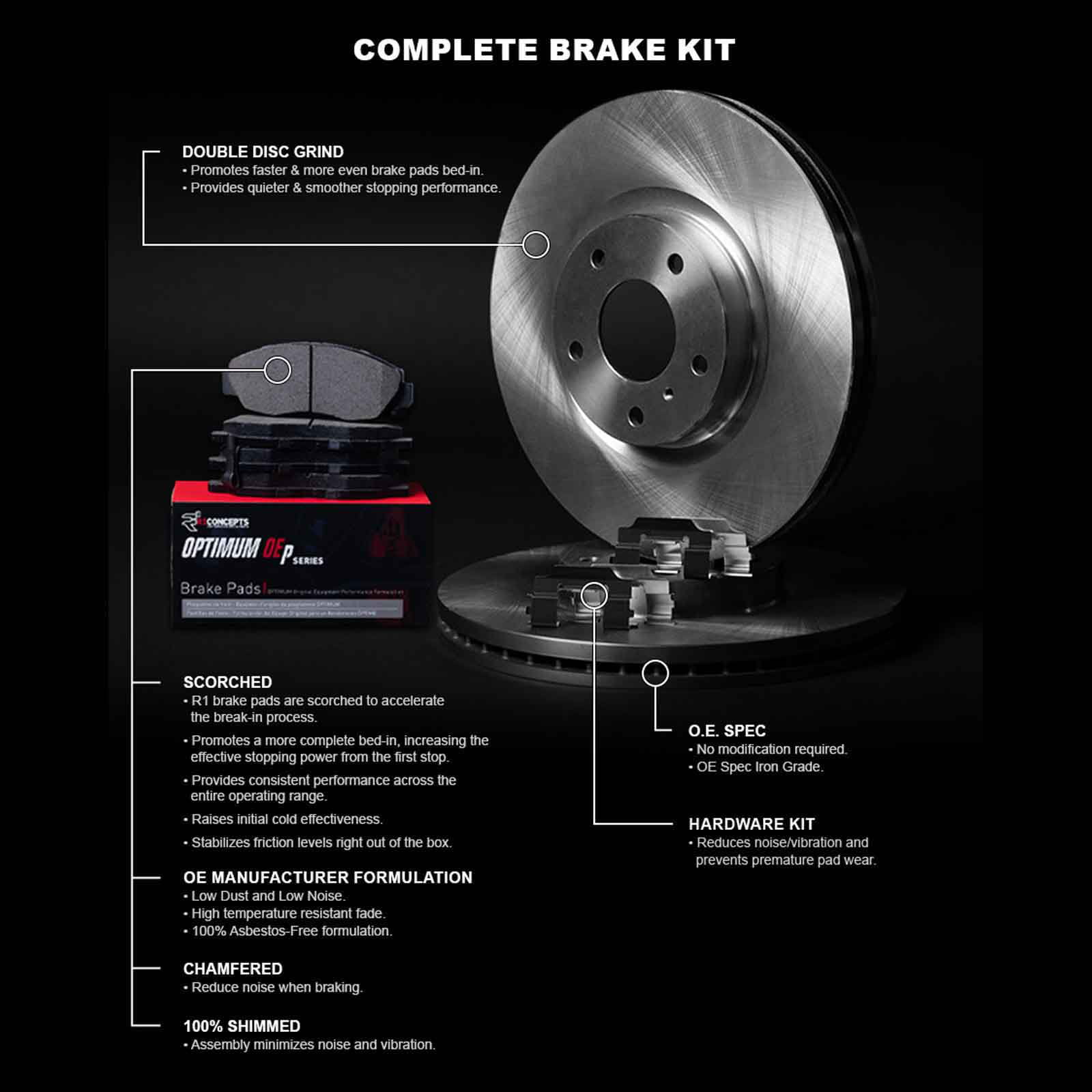Concepts Front Brakes and Rotors Kit
