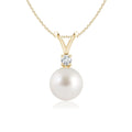 Angara South Sea Cultured Pearl -Bale Pendant Necklace for Women, Girls in 14K Yellow Gold (Grade-|Size-8mm) June Birthstone Jewelry Gifts for Her Birthday, Wedding, Engagement, Valentines Day