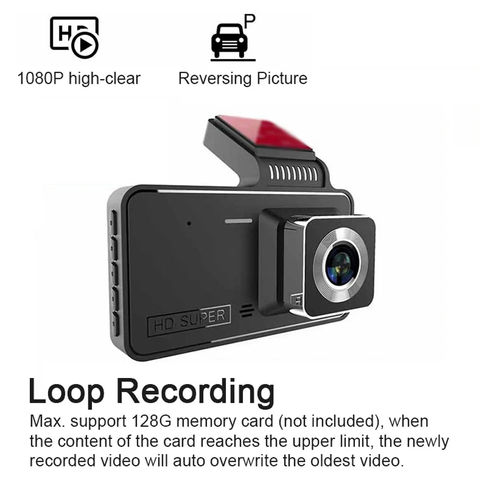 Shinysix Dash Camera,Dashcam 170° Wide Inch Car Dashcam 170° Wide Support Loop Motion Picture 1080P  Dash 4 Inch Car Dash Camera Wide Support Loop   dsfen Camera-