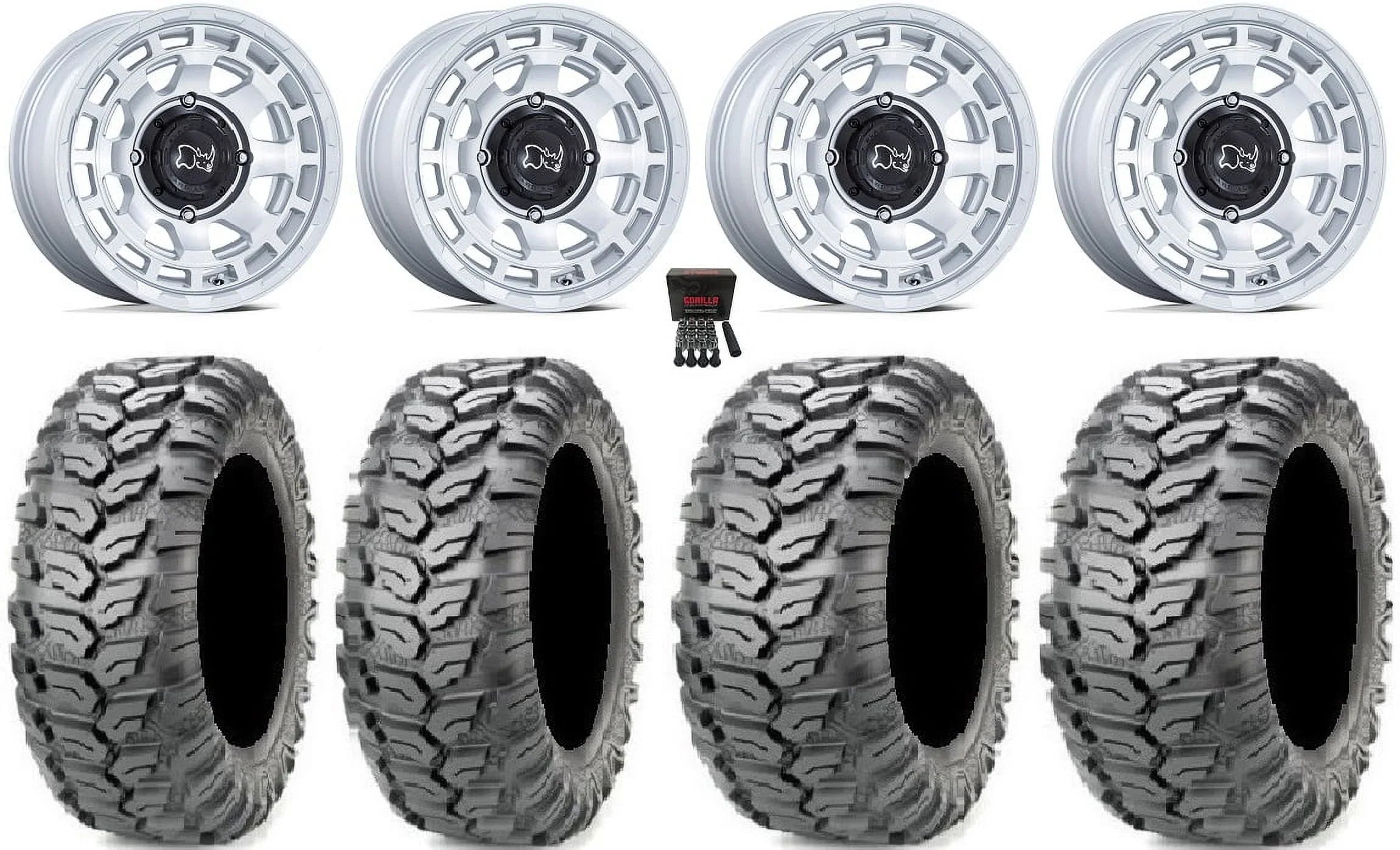 Black Rhino Chamber 14" Wheels Si 26" Ceros Tires Kawasaki Mule Pro