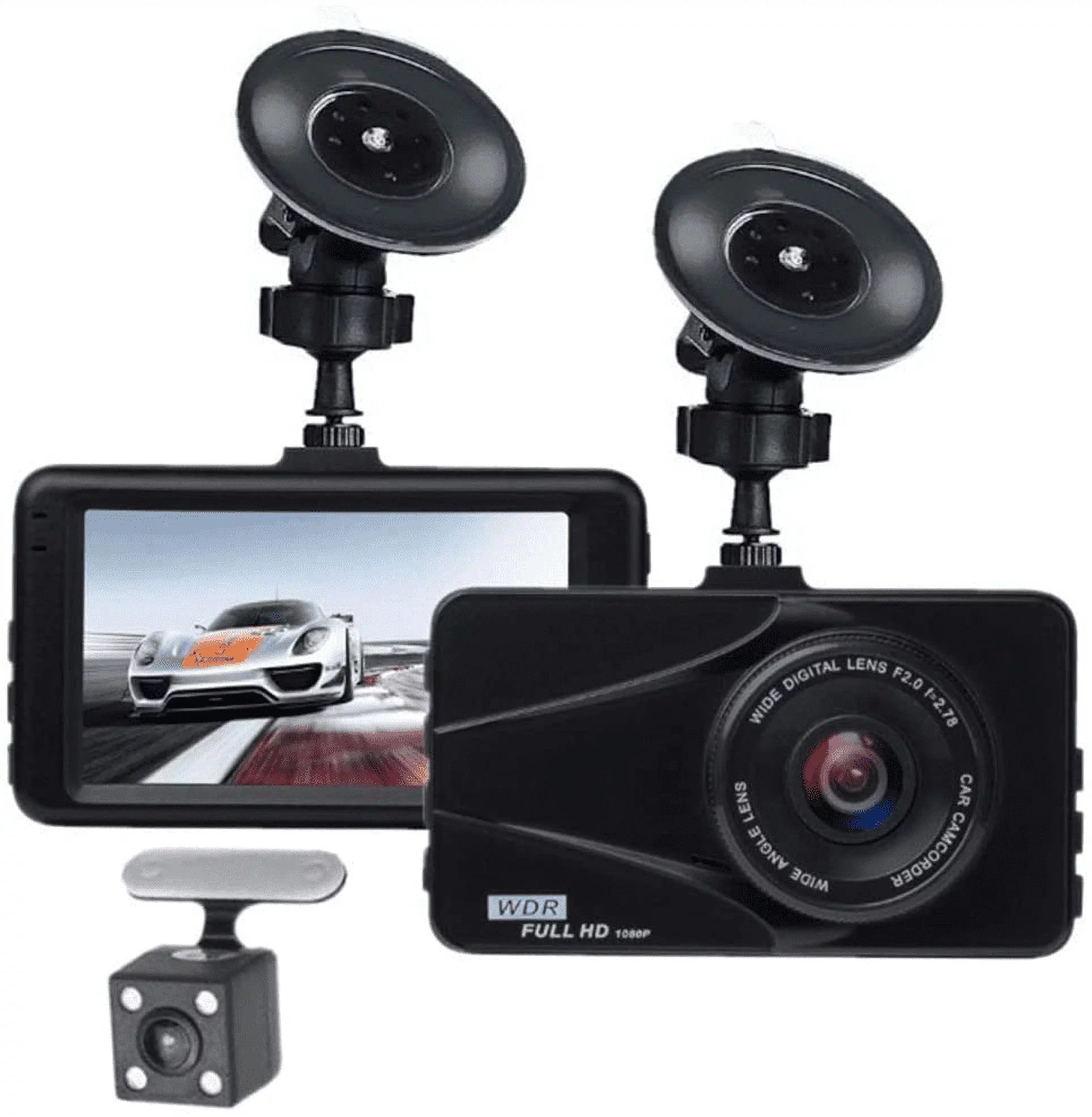 Plus  Dash Cam For semi truck with night vision Dual Travel Recorder Full  3"  Screen 170° Wide Angle, , -Sensor, Loop Recording Motion Detection Excellent Video Images