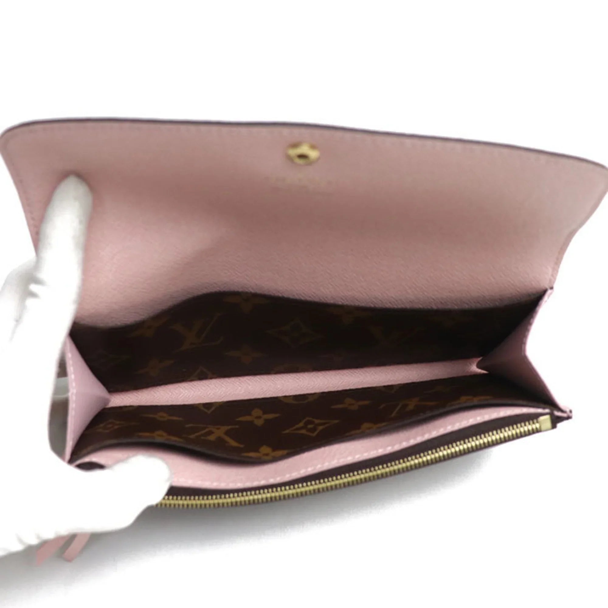 Pre-Owned   Portefeuil Emily Long Wallet Monogram Rose Ballerine   Women's (Good)