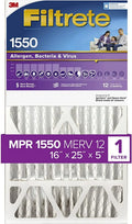 Filtrete 16x25x5,  Furnace Air Filter,  1550 , Healthy Living Ultra Allergen Deep Pleat, 1-Pack actual dimensions 15.75 x 24.13 x 4.88