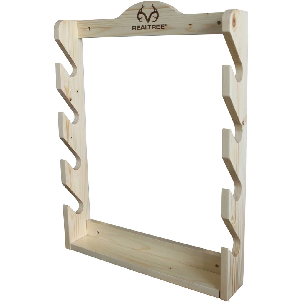 Rush Creek Creations Realtree Solid Pine 4 Gun Wall Rack with Hidden Hardware - Handcrafted - Durable