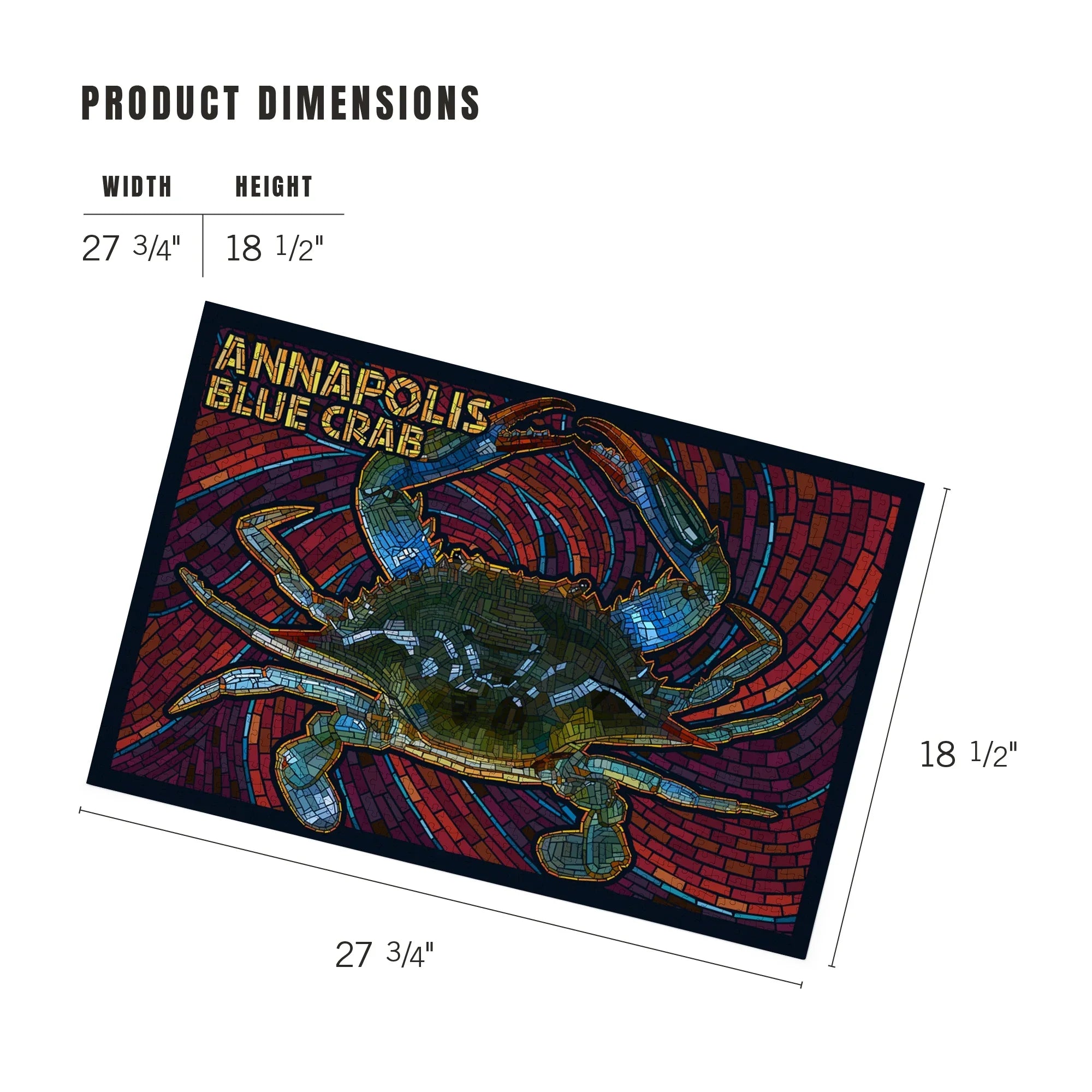 Lantern Press 1000 Piece Jigsaw Puzzle, Annapolis, Maryland, Blue Crab Mosaic