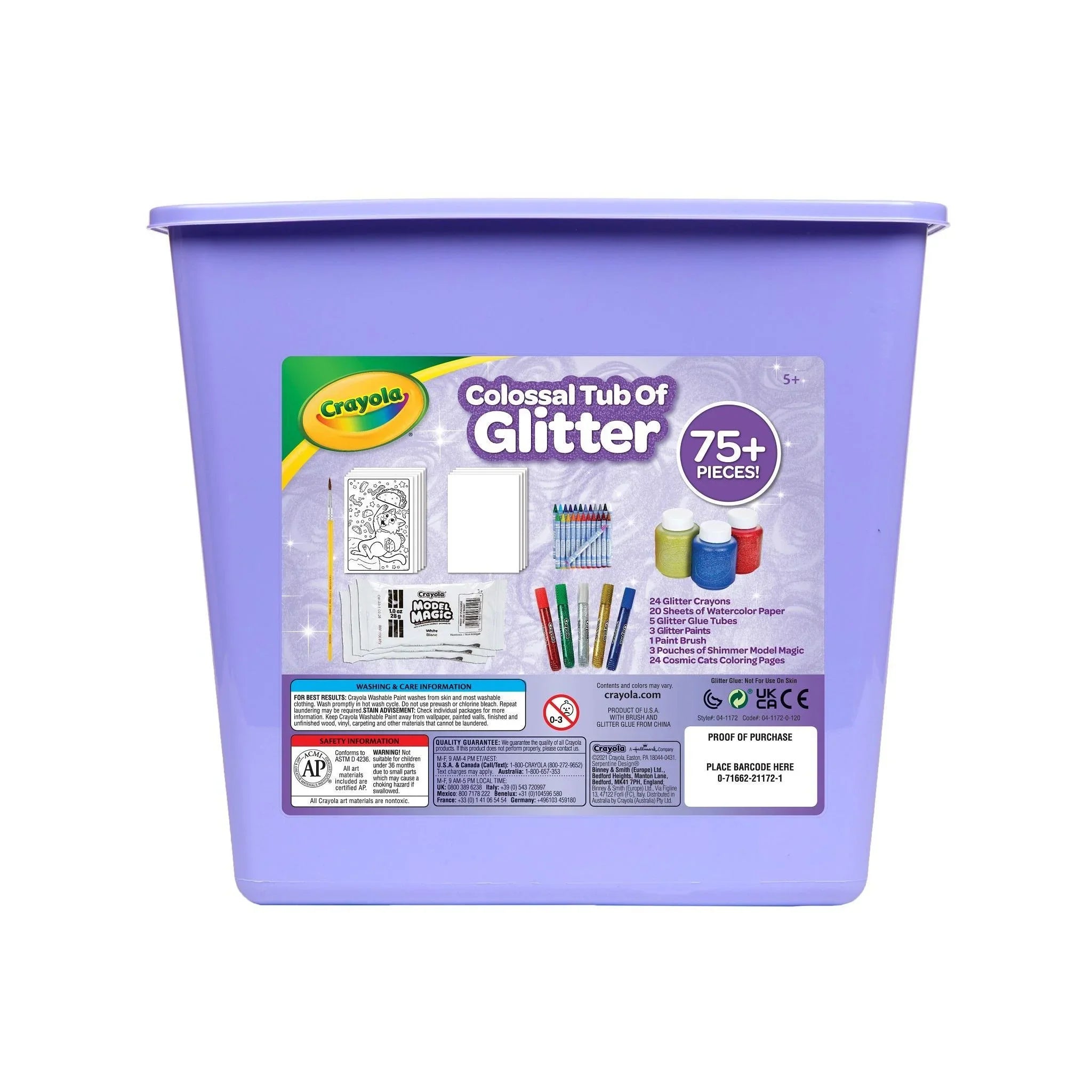 Crayola Glitter Arts and Crafts Kit, 80+ School Supplies, Glitter Toy, Creative Gift for Unisex Child