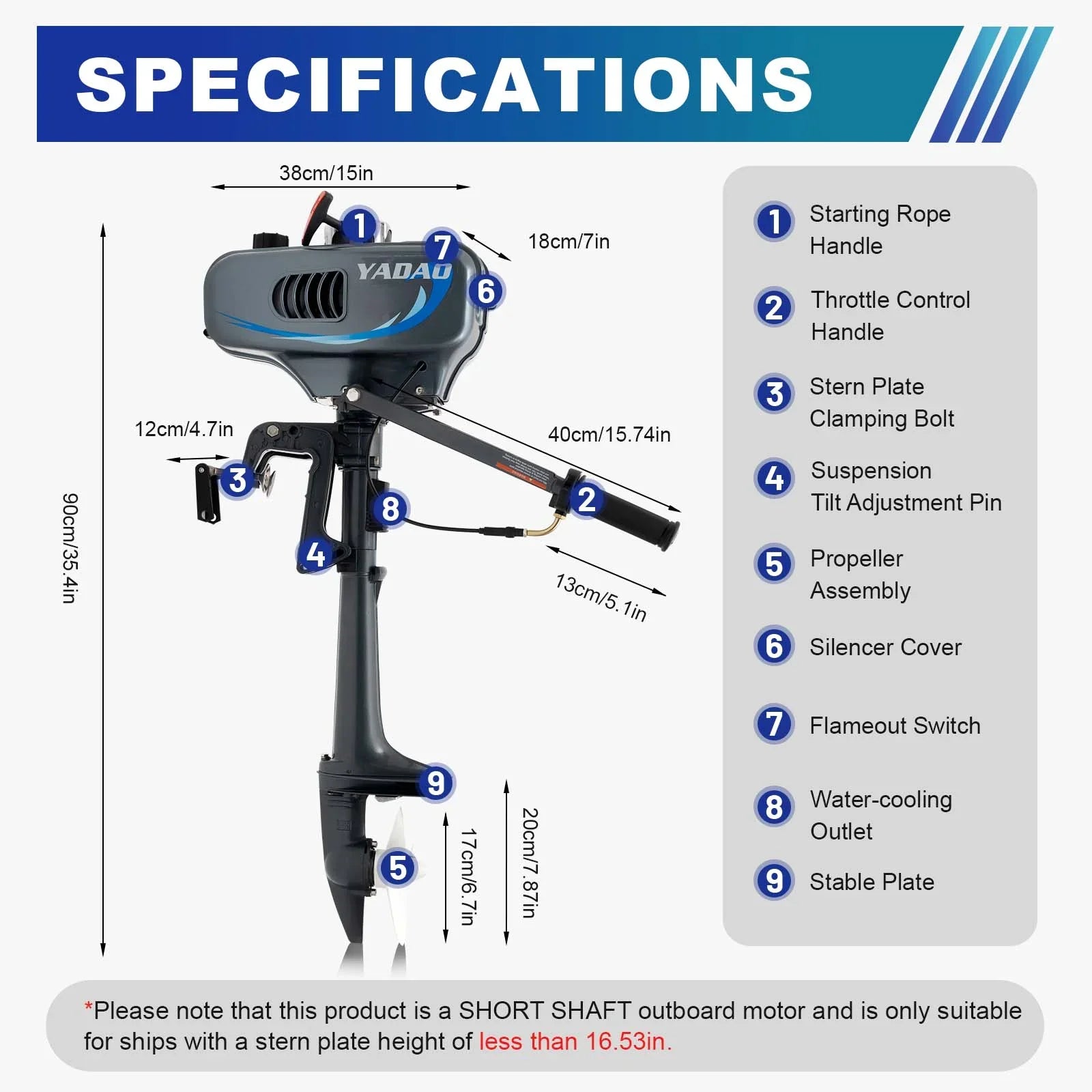  2 Stroke 3.5HP Outboard Motor Fishing Boat Engine / Water Cooling System