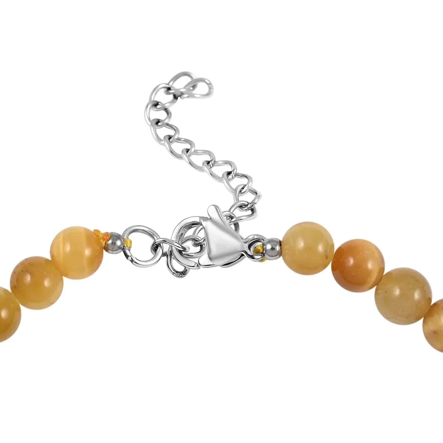 Shop  Tiger's Eye Round Stainless Steel Rhodium Plated Beaded Bracelet for Women Ct 59.04 Mothers Day Gifts for Mom