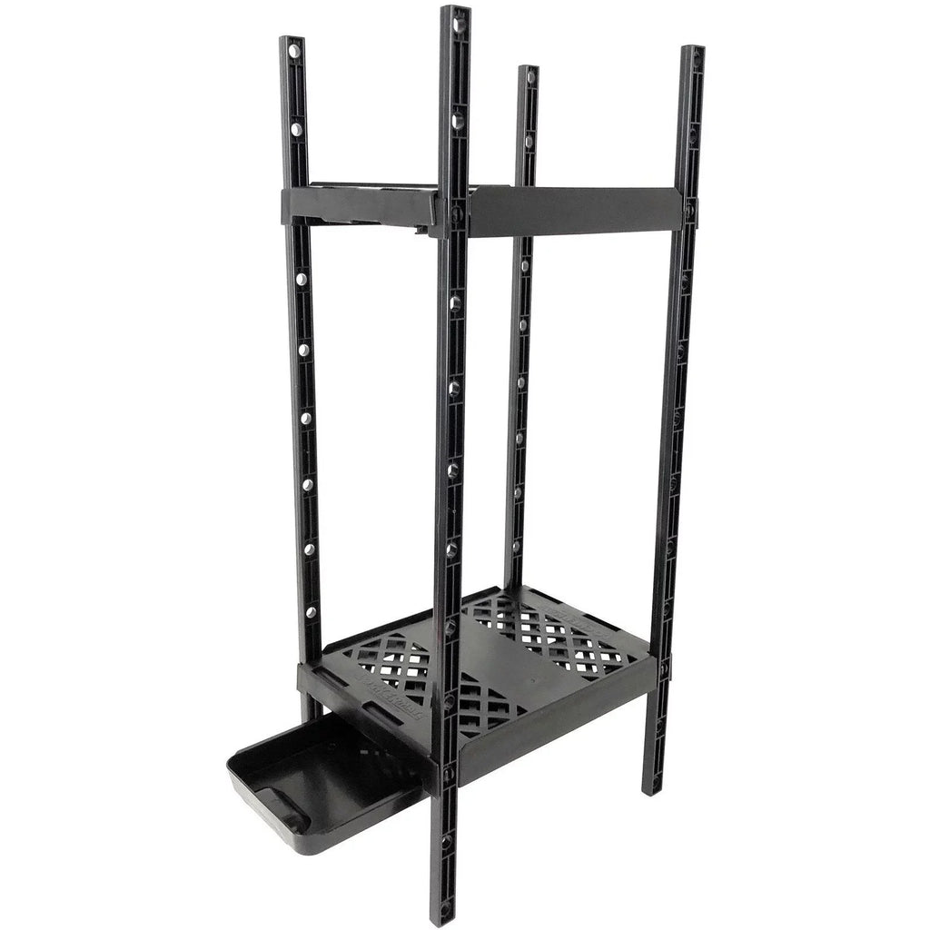 LockerMate Double Locker Shelf, Adjustable Width and Height to Fit Most School Lockers, Black