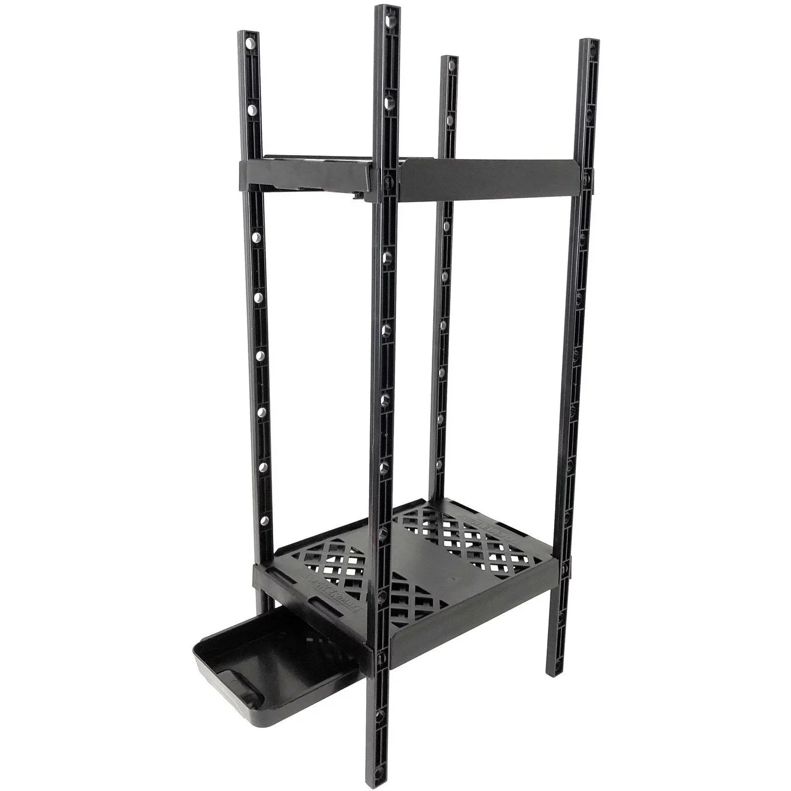 LockerMate Double Locker Shelf, Adjustable Width and Height to Fit Most School Lockers, Black