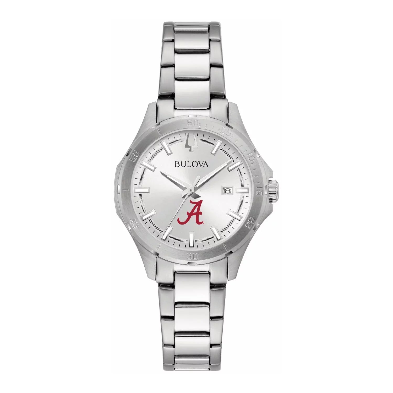 Women's Bulova Silver Alabama Crimson Tide Stainless Steel Sport Classic Watch