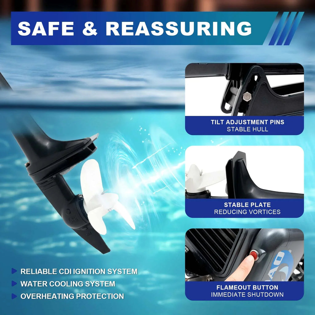  2 Stroke 3.5HP Outboard Motor Fishing Boat Engine / Water Cooling System