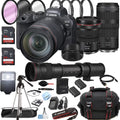 Canon   Mirrorless Digital Camera with  24-105mm f/4  is  Lens +  100-400mm is  Lens + 420-800mm Super Telephoto Lens + 128GB Memory + Case + Tripod + Filters 43pc Bundle