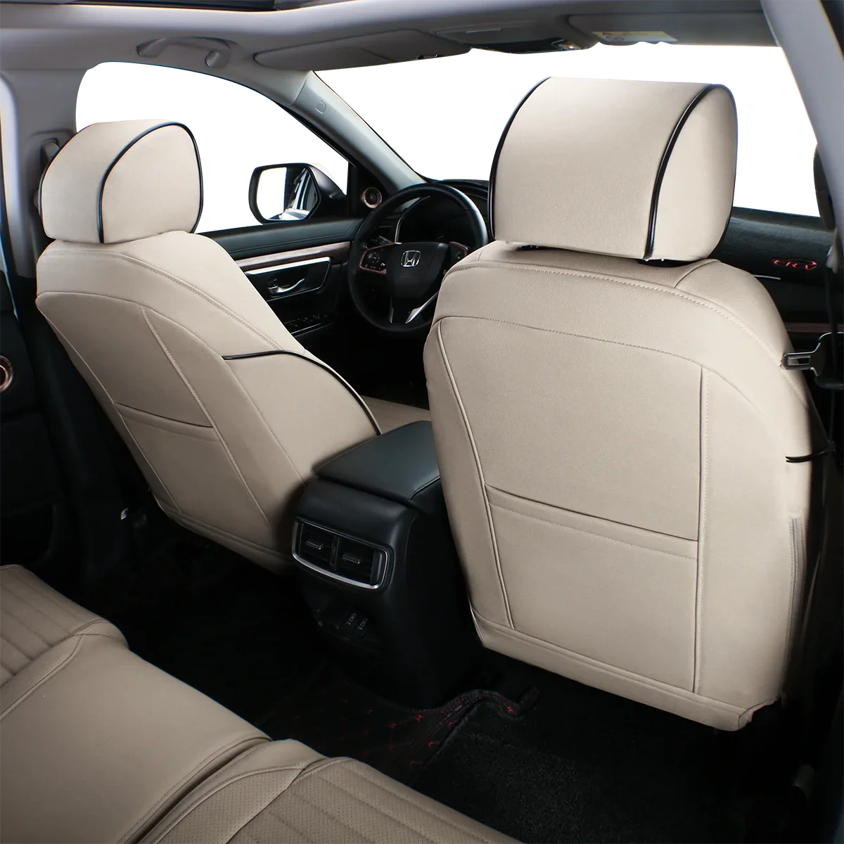 Custom Fit Accord Car Seat Covers for Honda Accord 2010 2011 2012 - Full Set Leatherette(Beige)