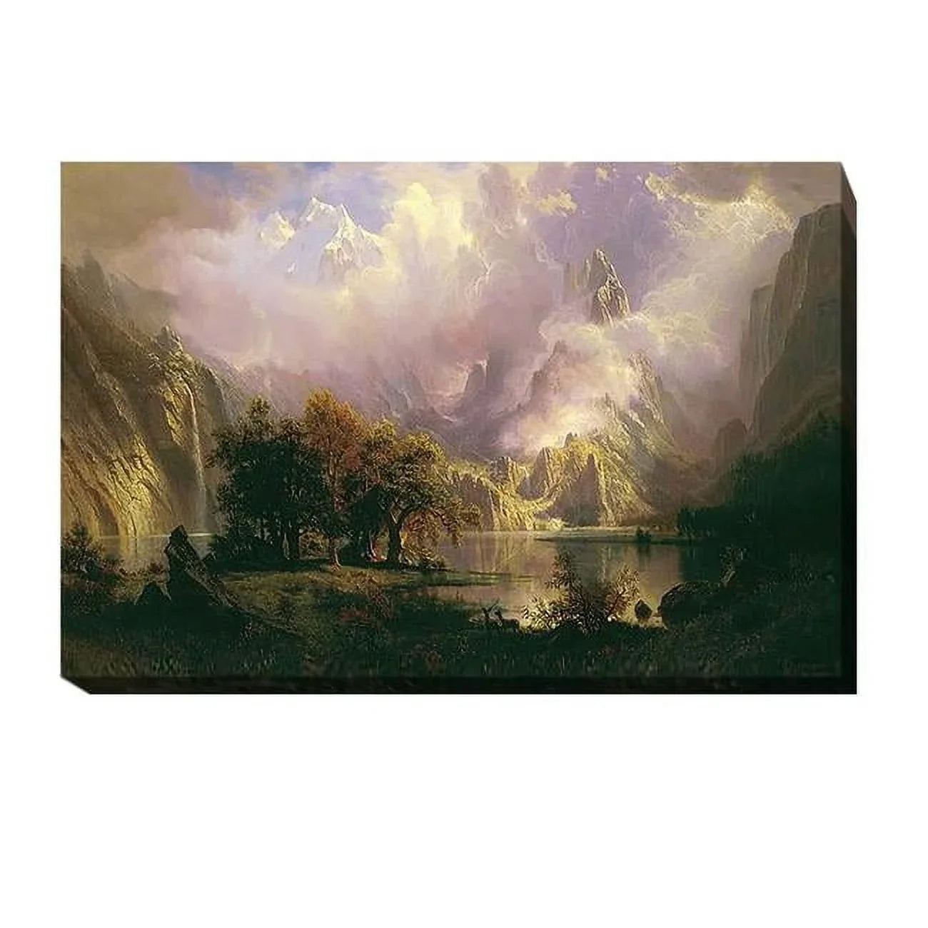 Artistic Home Gallery  Rocky Mountain Landscape by Albert Bierstadt Premium Gallery-Wrapped Canvas Giclee - 12 x 18 x 1.5 in.
