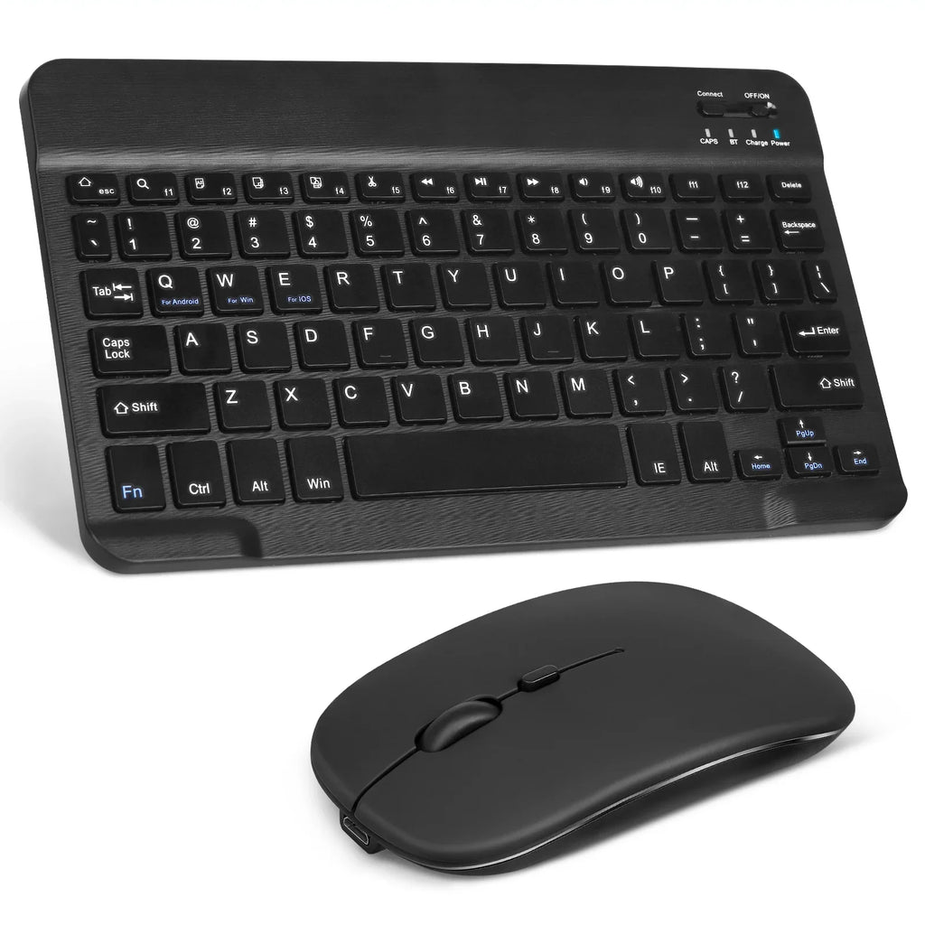 Rechargeable Bluetooth Keyboard and Mouse Combo Ultra Slim Full-Size Keyboard and Ergonomic Mouse for  Axon 30 Pro 5G and All Bluetooth Enabled Mac/Tablet/iPad//Laptop - Onyx Black