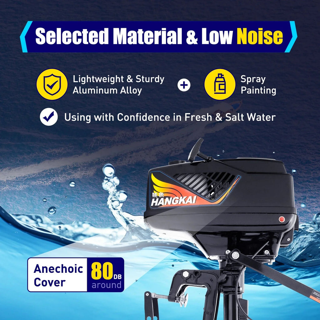 2 Stroke 3.6  Outboard Motor Fishing Boat Engine Water Cooling  Outboard Boat Motor 90cm/35.4in