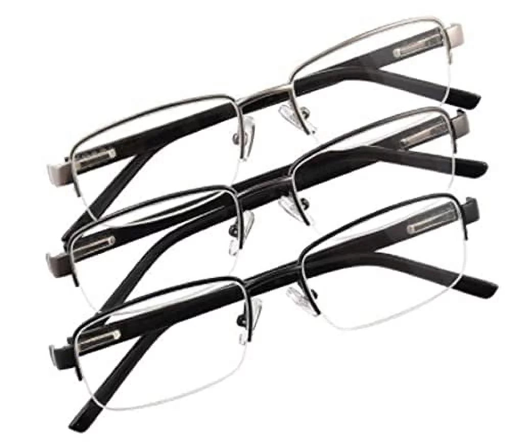 Design Optics Foster Grant Lyden Semi-Rimless Rectangular +3.00 Reading Glasses