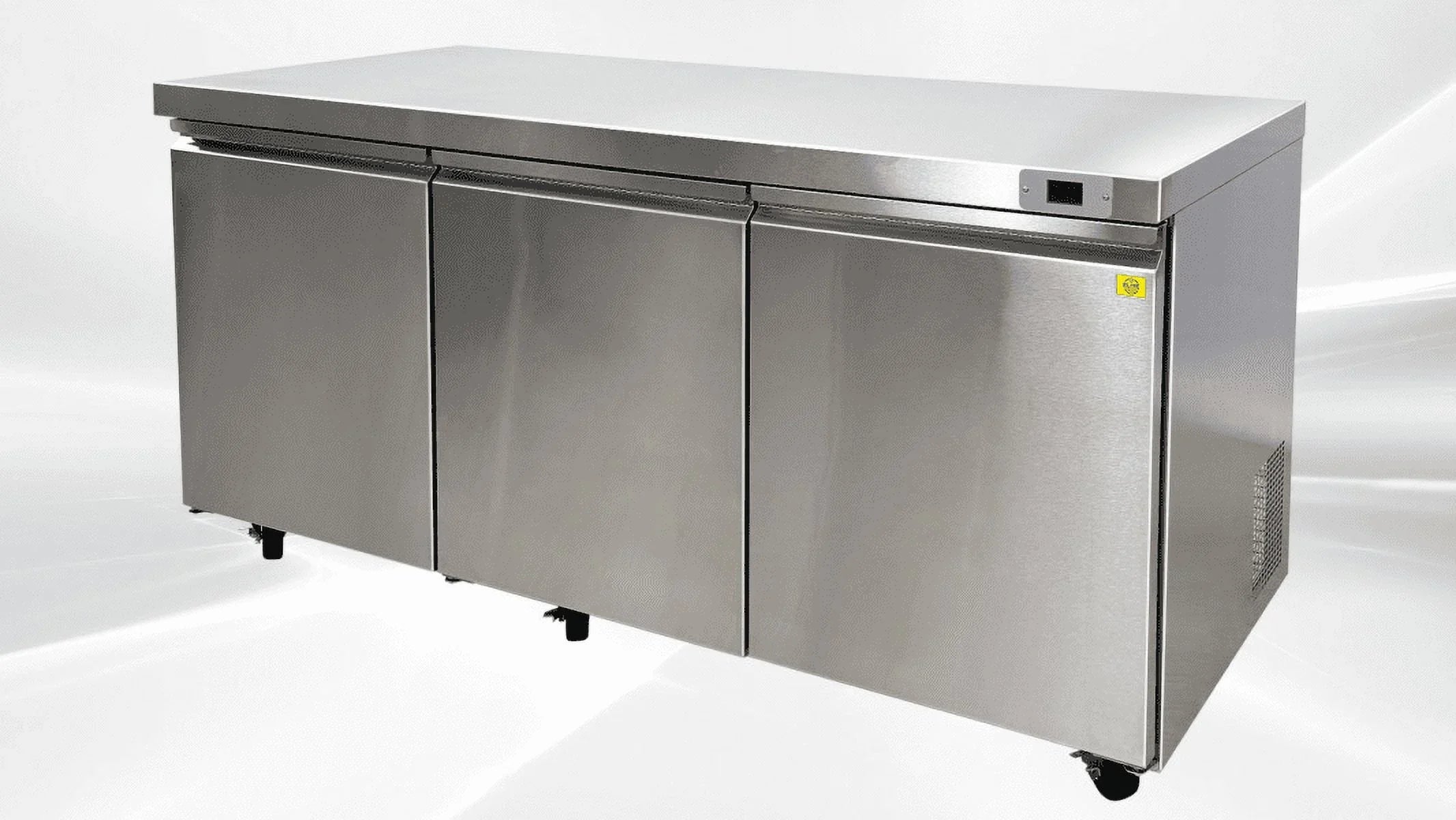 72 in.  Commercial Three Door Undercounter Freezer 16.6 cu. ft.