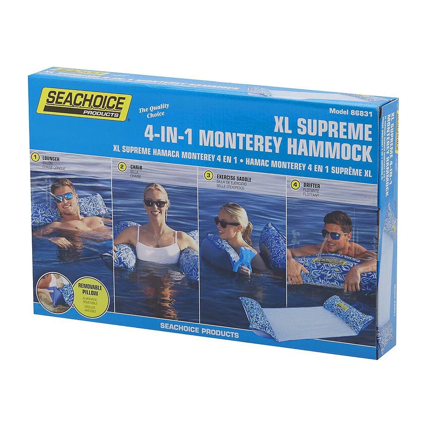 Seachoice 86831  Supreme 4-in-1 Monterey Ultrasoft Airmesh Water Hammock Lounge Chair