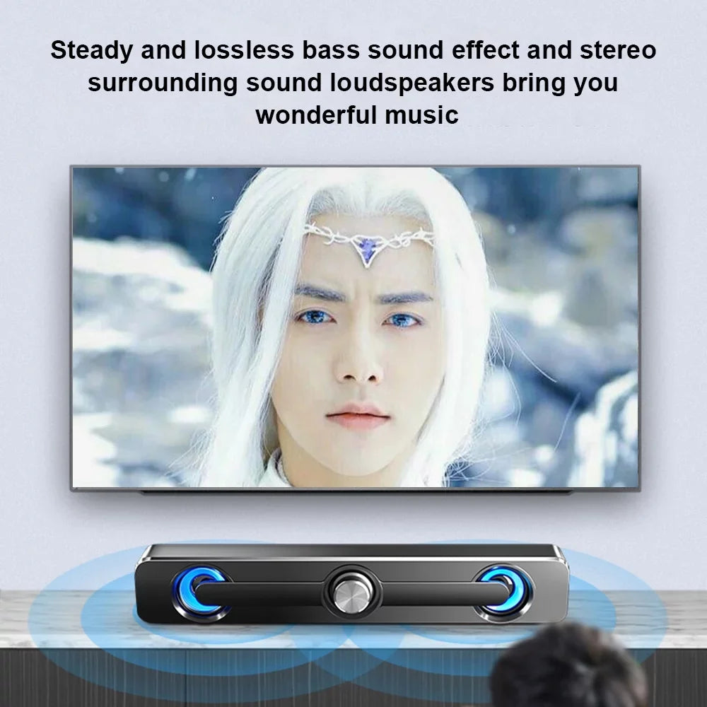'-111 Computer Speaker  Wired Powerful Bar Stereo Subwoofer Bass Speaker Surround Sound Box for  Laptop Phone Tablet