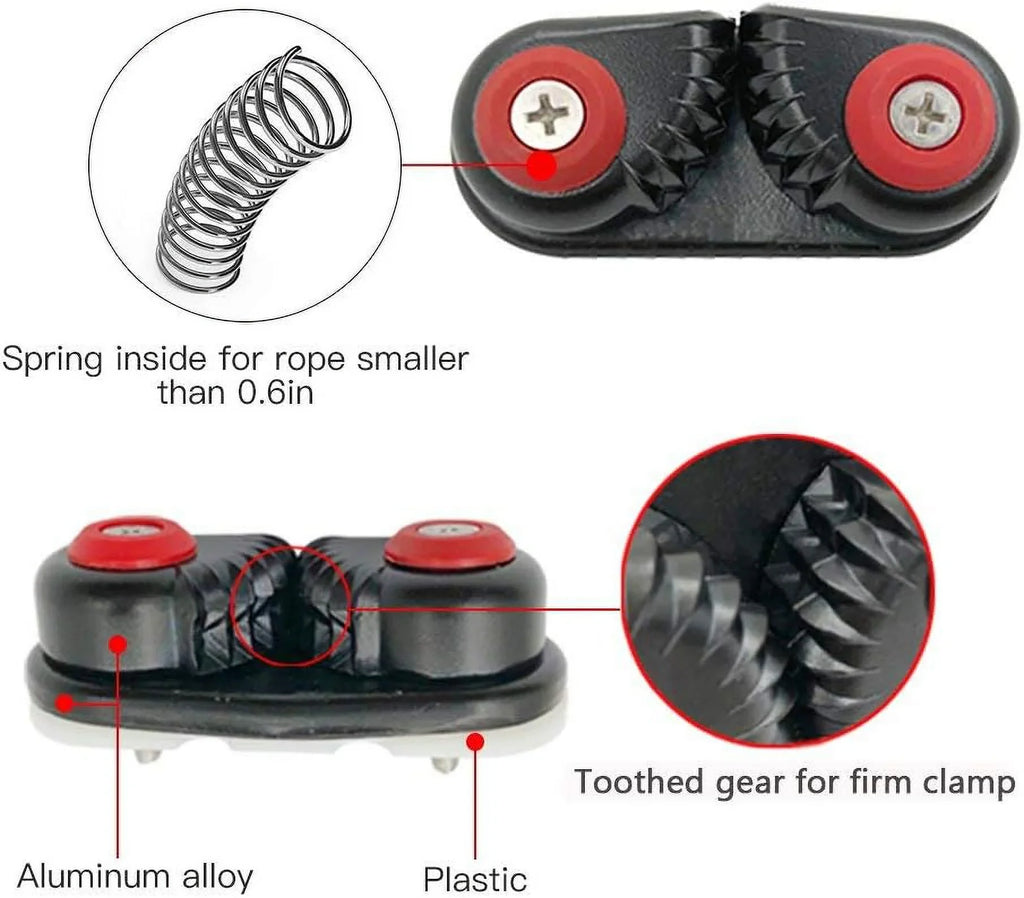 Lixada 2PCS Kayak Cam Cleat Boat Canoe Sailing Boat Dinghy Aluminum Cam Cleats Fast Entry Kayak Cleats