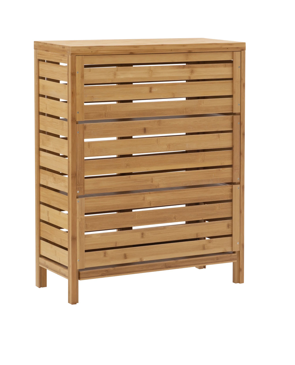 Linon Bracken 3 Shelf 2 Door Bathroom Storage Floor Cabinet, Bamboo