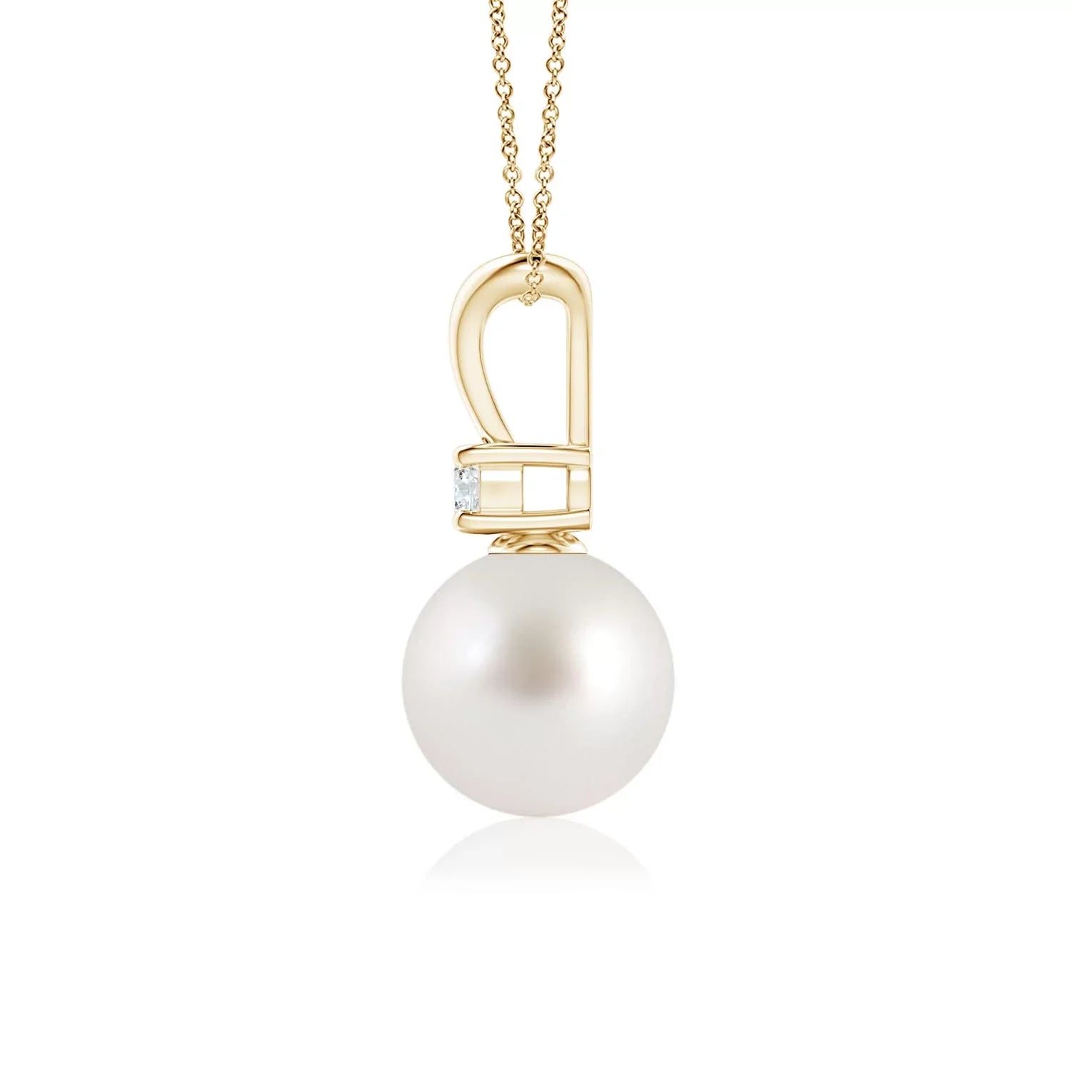 Angara South Sea Cultured Pearl -Bale Pendant Necklace for Women, Girls in 14K Yellow Gold (Grade-|Size-8mm) June Birthstone Jewelry Gifts for Her Birthday, Wedding, Engagement, Valentines Day