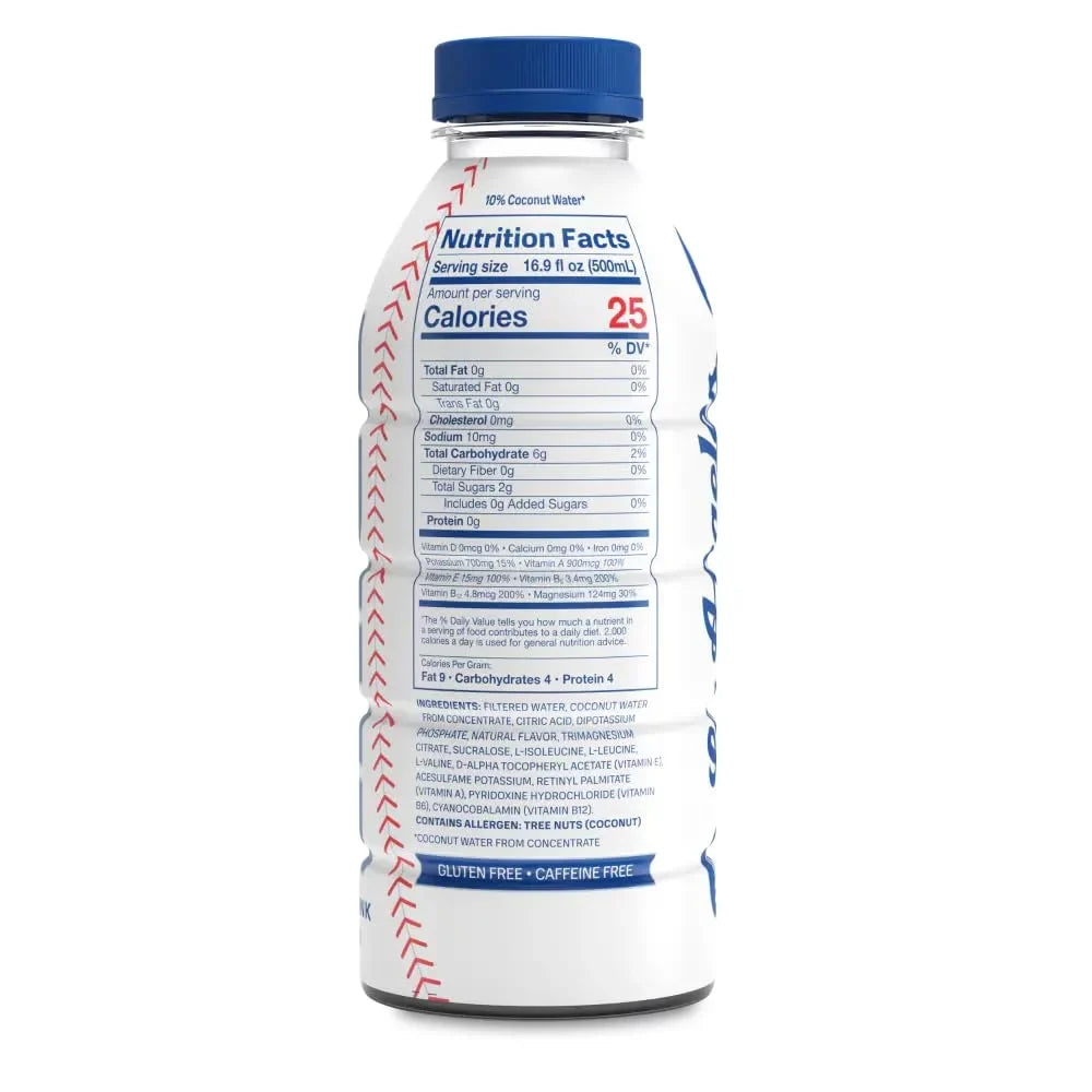 Dodgers Limited Edition | Sports Drinks | Electrolyte Enhanced for Ultimate Hydration | 250mg BCAAs |  Vitamins | Antioxidants | 2g Of Sugar | 16.9 Fluid Ounce | 12