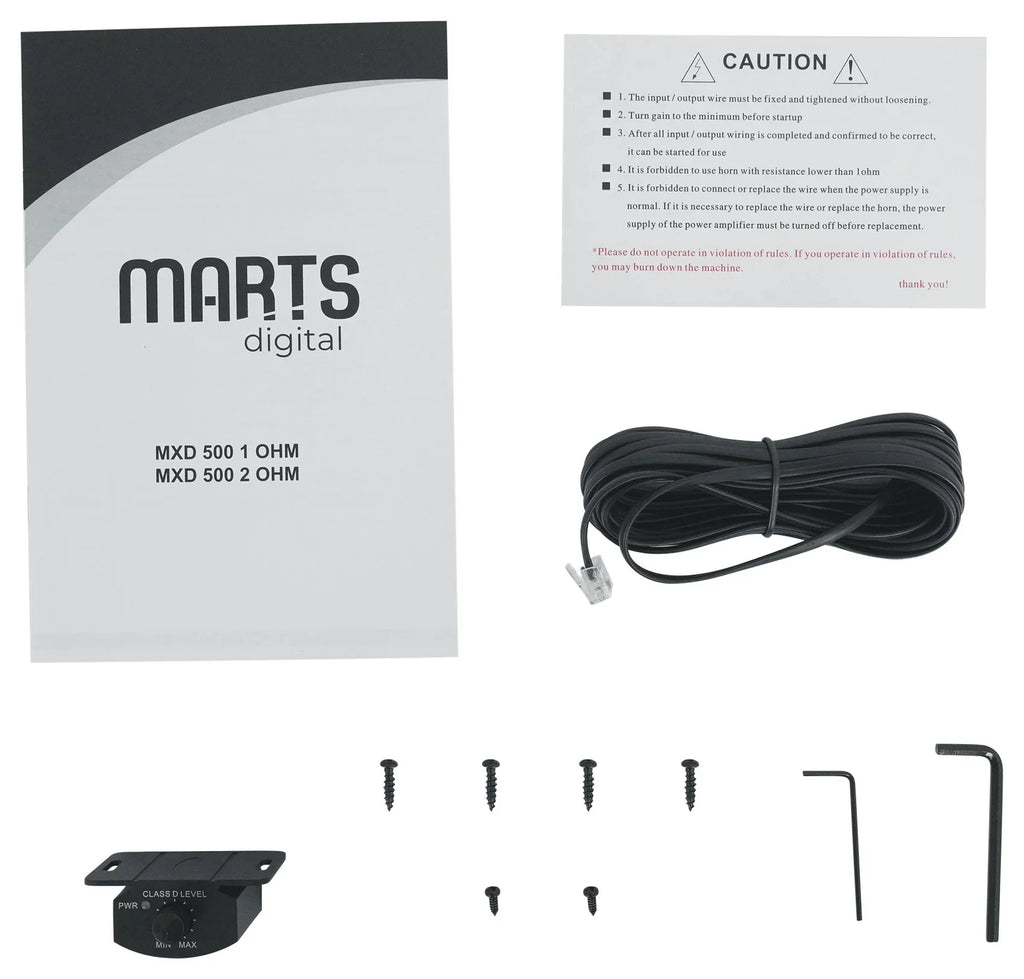 Marts Digital  500 1  500w  Mono Car Amplifier+Bass Remote+Amp Kit