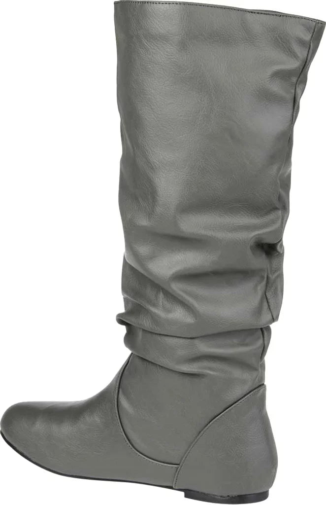 Women's Journee Collection Jayne Extra Wide Calf Knee High Slouch Boot Grey Faux Leather 7.5