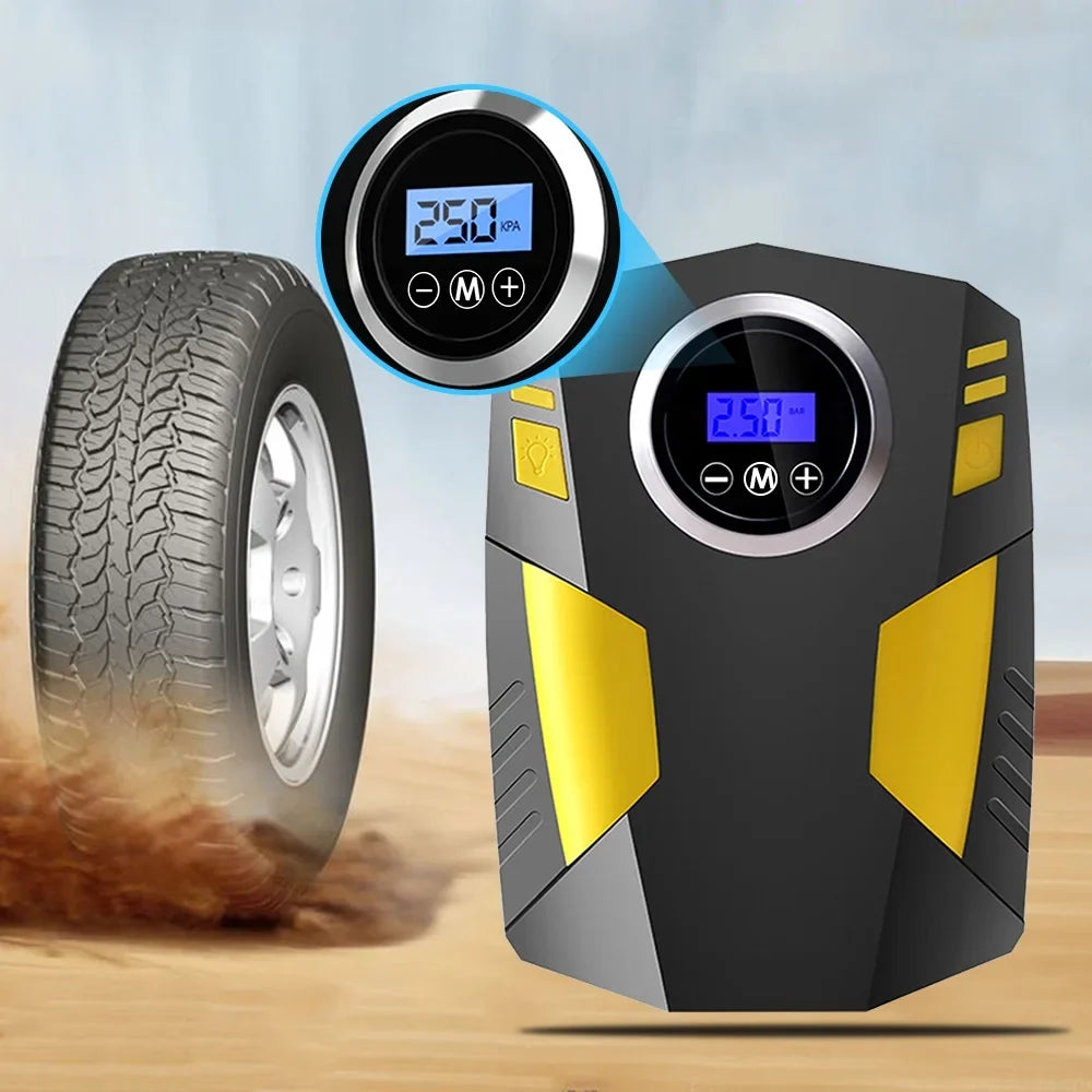 Geevorks Car Auto Pump, Portable Tire Inflator with  Light,  12V Digital Air Compressor