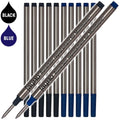 Jaymo Replacement for Montblanc 105158/105159 - Measures 4.44 in / 113 mm Long - Rollerball Pen Refill - 6 Black + 6 Blue