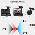 Apexeon Dash Cam， 1080P Full  Front and Rear Dual Camera, 4 Inch  Screen, Wide Angle Vision, Loop Recording， Stay Protected on the Road!