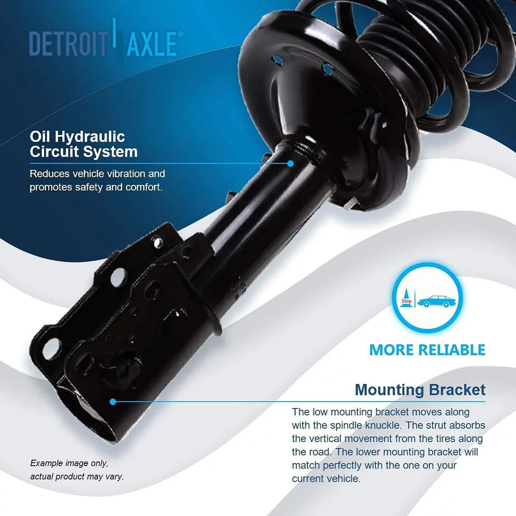 Detroit Axle - Front Struts w/Coil Springs for 2004-2012 Chevy Malibu, 2005-2010 Pontiac , 2007-2009 Saturn Aura, 2pc Front Struts Complete Assembly 2006 2008 2010 2011 Replacement