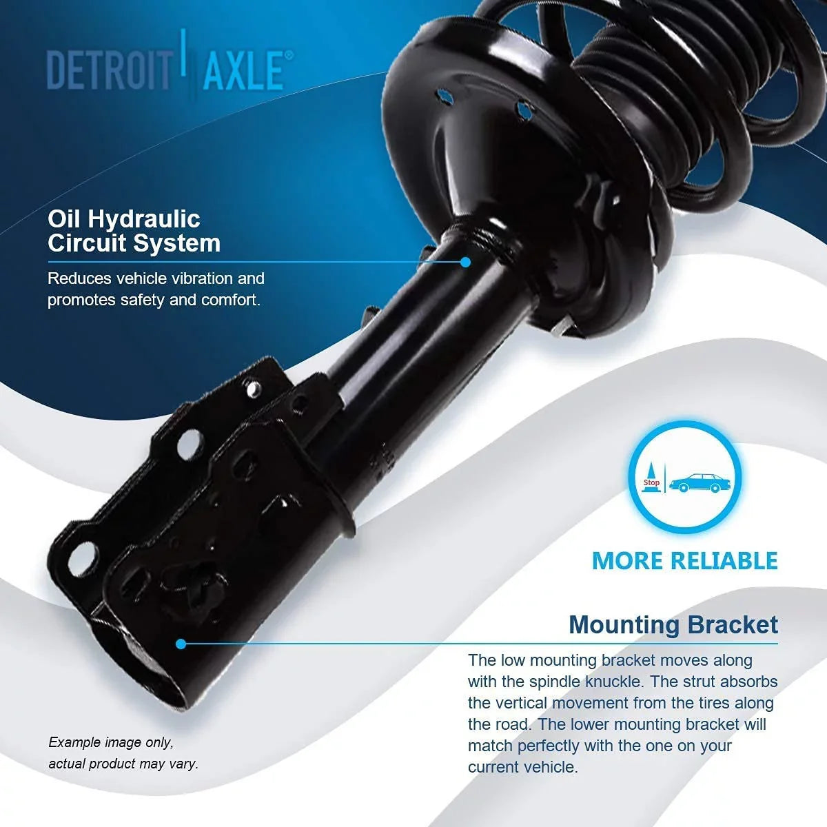 Detroit Axle - Front Struts w/Coil Springs for 2004-2012 Chevy Malibu, 2005-2010 Pontiac , 2007-2009 Saturn Aura, 2pc Front Struts Complete Assembly 2006 2008 2010 2011 Replacement