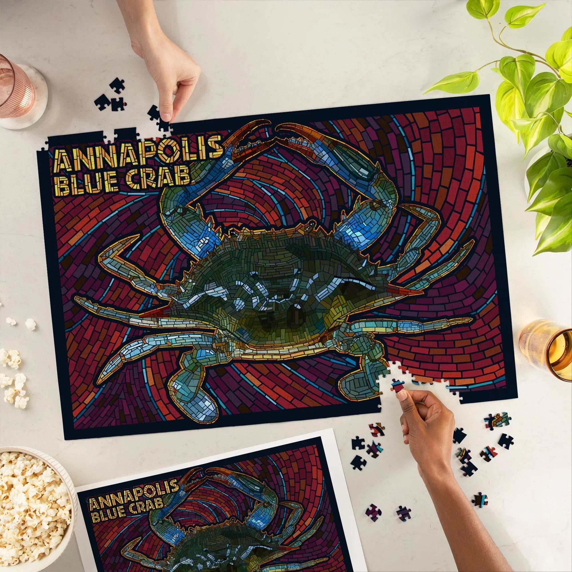 Lantern Press 1000 Piece Jigsaw Puzzle, Annapolis, Maryland, Blue Crab Mosaic