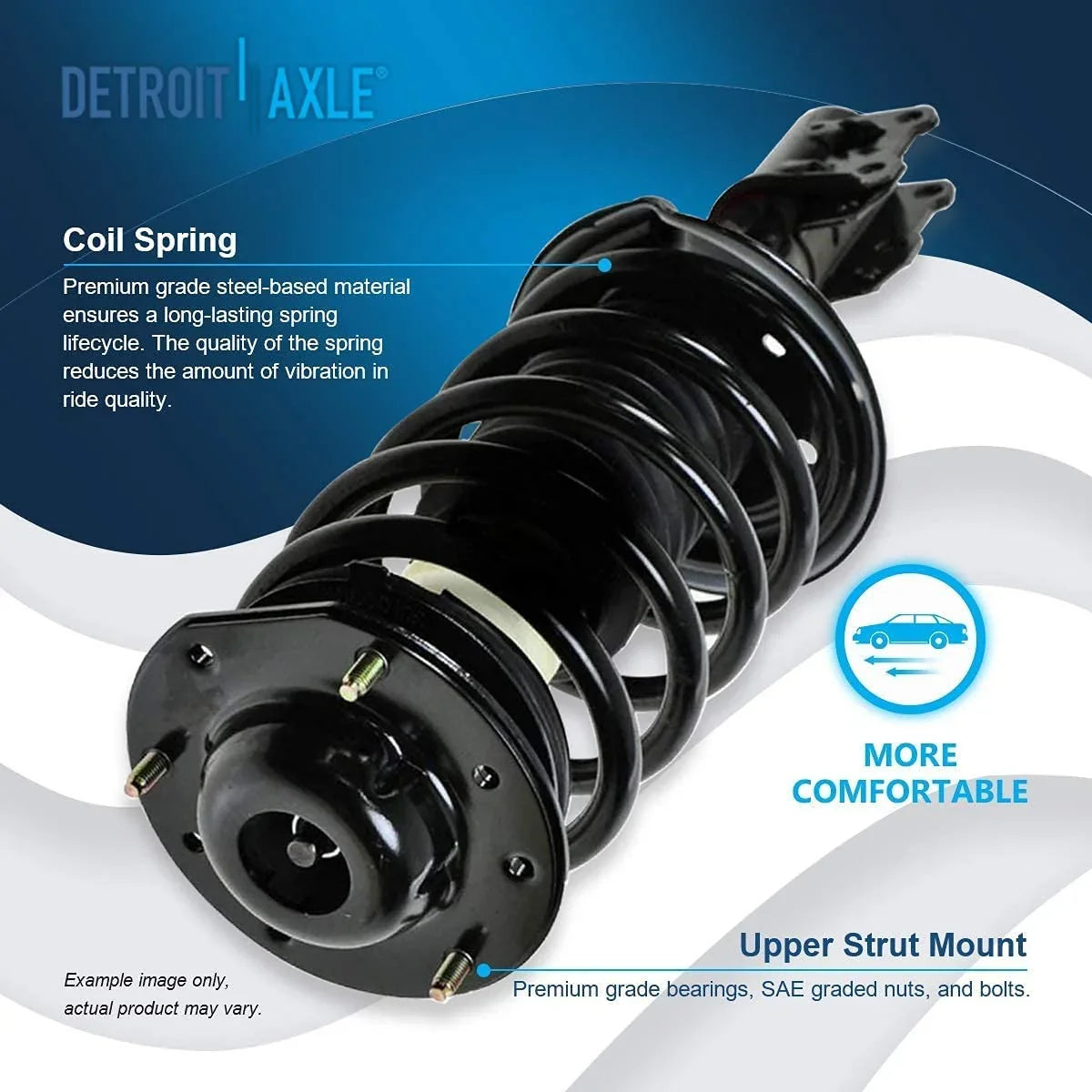 Detroit Axle - Front Struts w/Coil Springs for 2004-2012 Chevy Malibu, 2005-2010 Pontiac , 2007-2009 Saturn Aura, 2pc Front Struts Complete Assembly 2006 2008 2010 2011 Replacement