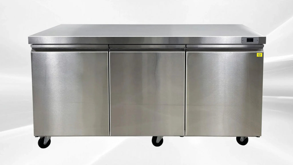 72 in.  Commercial Three Door Undercounter Freezer 16.6 cu. ft.