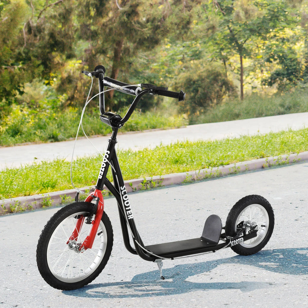 Aosom Youth Scooter Front and Rear Caliper Dual Brakes, Black