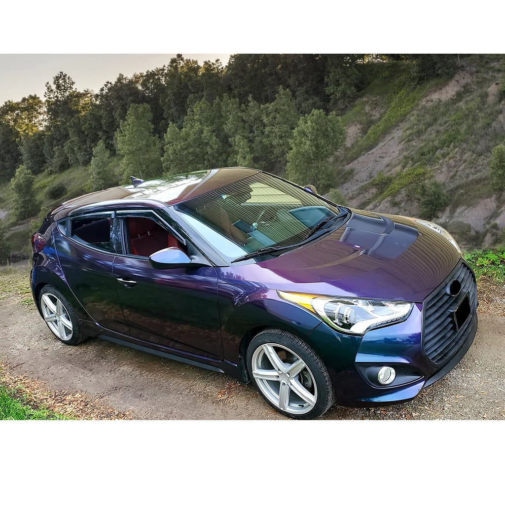 Ikon Motorsports Compatible with 2011-2018 Hyundai Veloster Window Vent Visor Deflector Rain Guard 4Pc Set Outside Mount 2011 2012 2013 2014 2015 2016 2017 2018