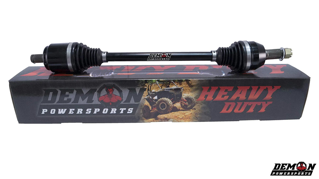 Demon Powersports Front Left Heavy Duty Axle (2016-23) Can Am Defender ///Max, Made of 4340 Chromoly Steel, Dual Heat Treated High Strength, Gives Wider Angles & in Molybdenum Grease