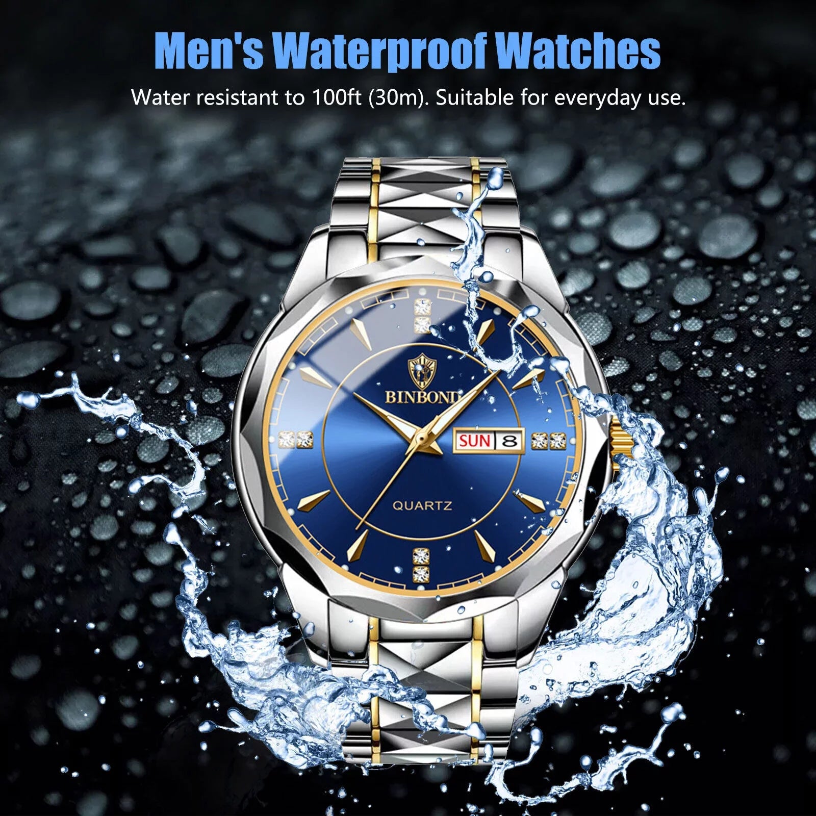 Waterproof Men's Watch Classic Stainless Steel Quartz Luminous Business Luxury