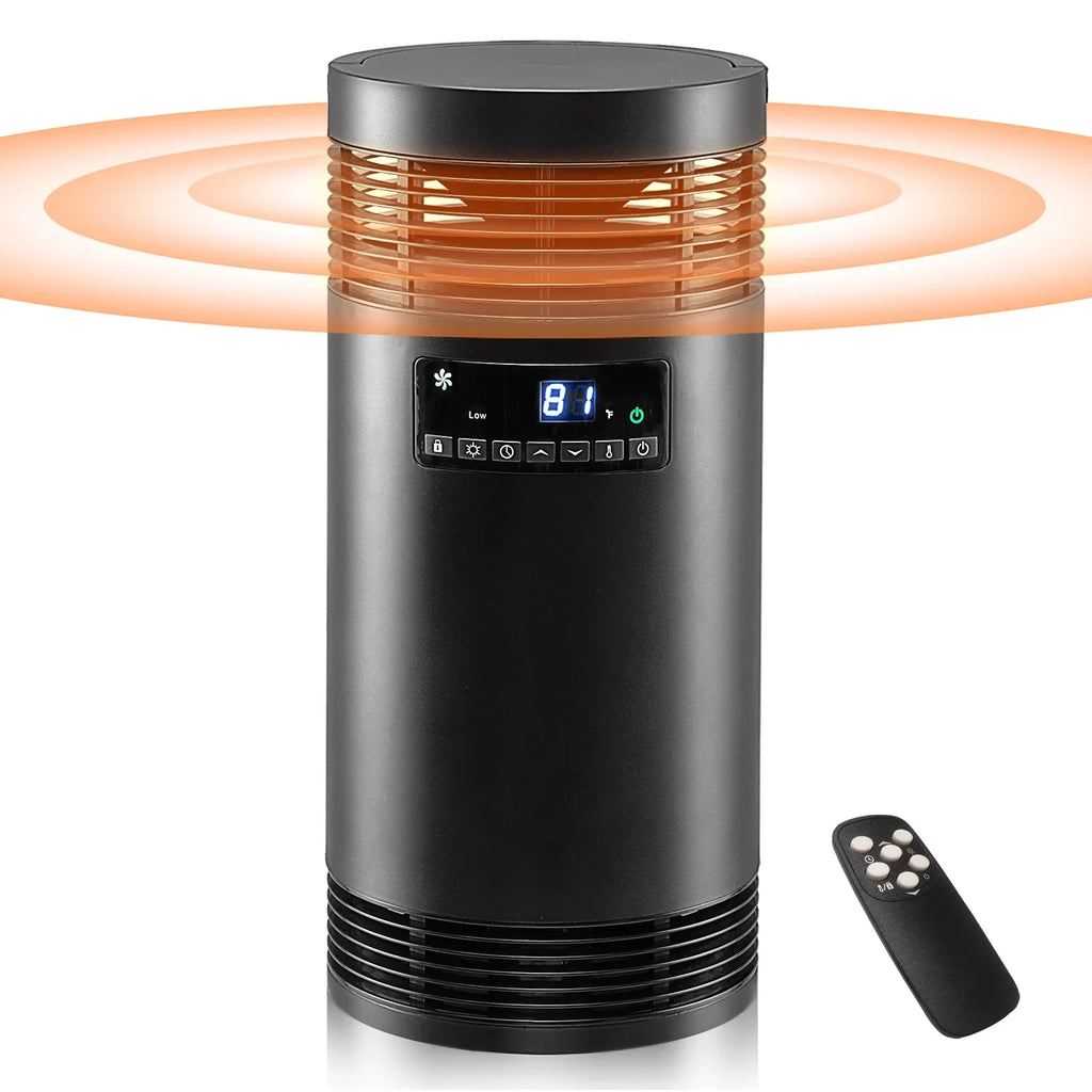 360° Surround Space Heater for Indoor Use, 1500W  Ceramic Office Heater with Thermostat, Fan Only Mode, Electric Portable Heater with Safety Protection for Office Desk