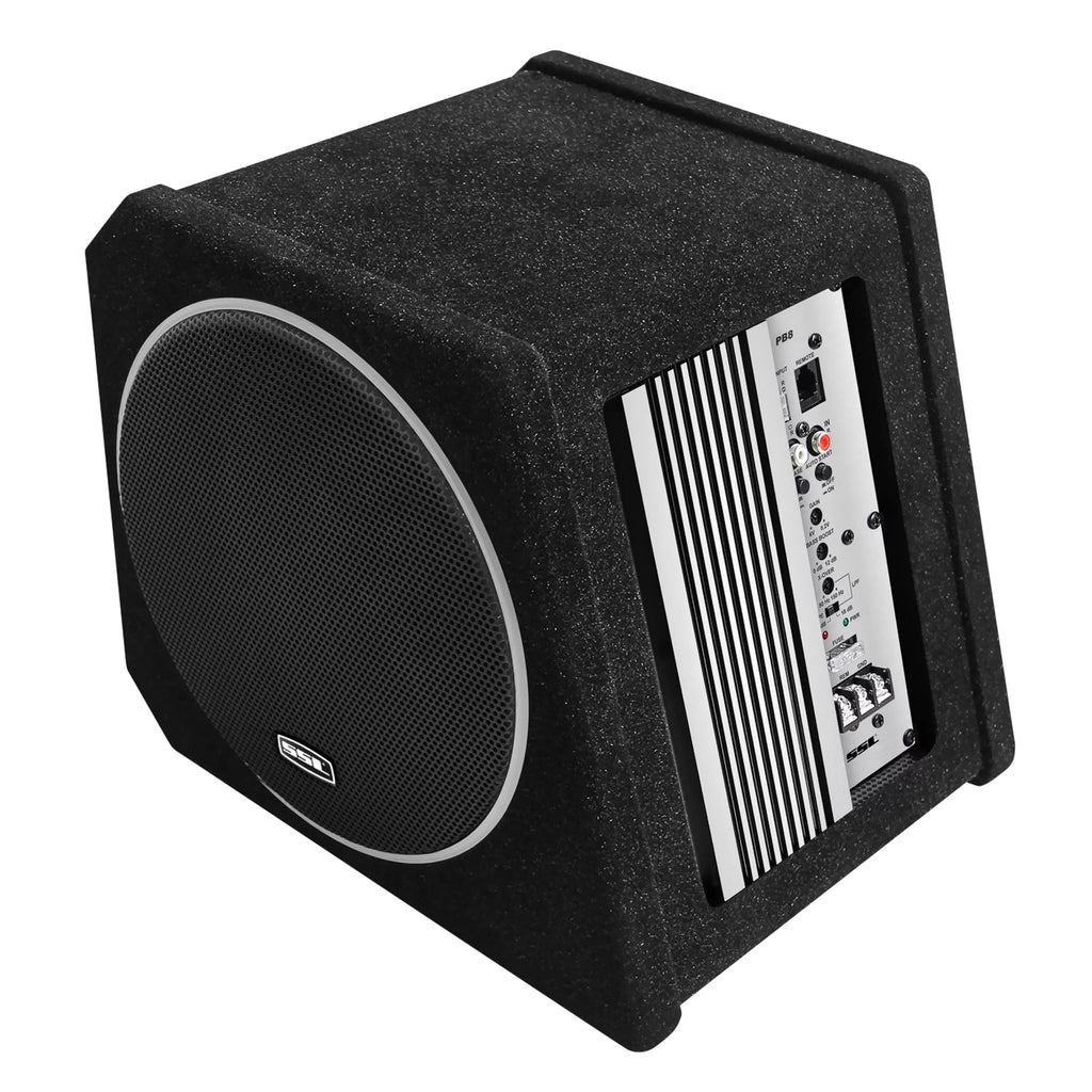 Sound Storm Laboratories  8 Inch Amplified Powered Car Audio Subwoofer Package – Built-in Amplifier, Passive Radiator, Remote Subwoofer Control, For Truck, Boxes and Enclosures