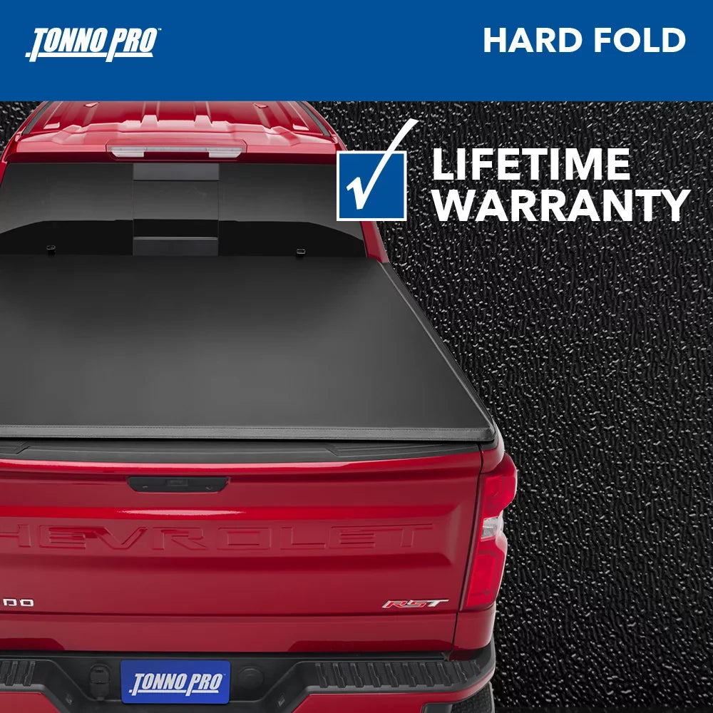 Tonno Pro | Hard Fold, Hard Folding Truck Bed Tonneau Cover | -154 | Fits 2007 - 2013 Chevy/ Silverado/Sierra 1500 6' 7" Bed (78.7")